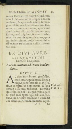 Ex Divi Aurelii Augustini Confess. lib. quinto.