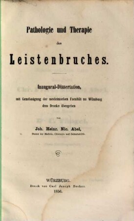 Pathologie und Therapie des Leistenbruches