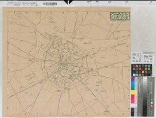 Soest (Soest) Stadtplan mit eingezeichnetem (Flug)Abwurfplatz (1921) 1924 1 : 2000 52 x 62 Druck Oberpräsidium Münster Nr. 4334