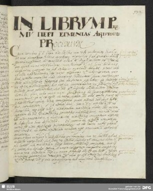 IN LIBRVM PRIMV ΠΕΡΙ ΕΡΜΕΝΙΑЅ ARISTOTELIS. PROOEMIVM.