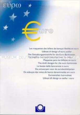 Werbe- und Informationsblatt mit den neuen Gestaltungsentwürfen für die EURO-Banknoten (mehrsprachig)