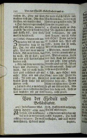 Von der Gedult und Beständigkeit.