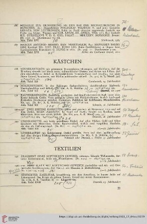 Kästchen (Nr. 188-194)