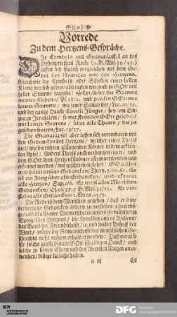 Vorrede Zu dem Hertzens-Gespräche.