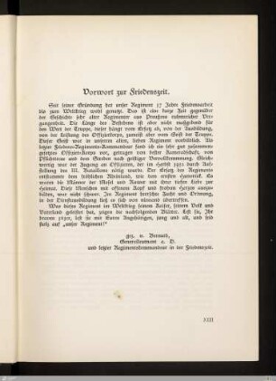 Vorwort zur Friedenszeit