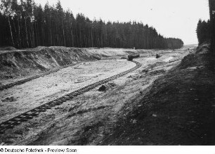 Lingenau, Autobahnbaustelle, Feldbahngleis