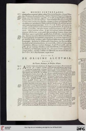 Sectio I: De origine alchymia