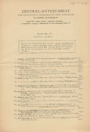 Nr. 812: Literatur und Kunst