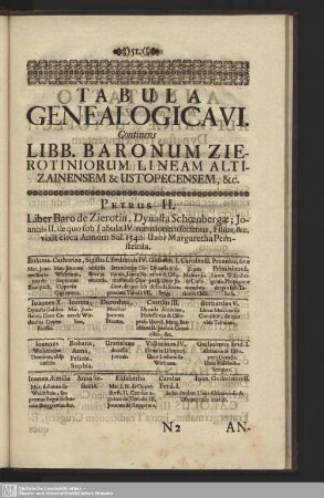 Tabula Genealogica VI.