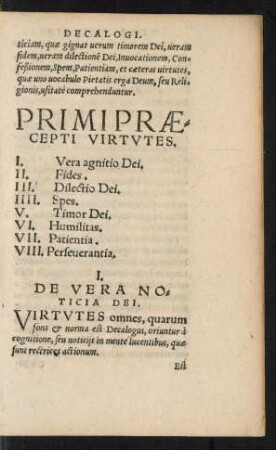 Primi Praecepti Virtutes.