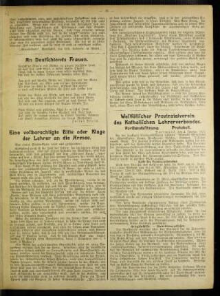 Westfälischer Provinzialverein des Katholischen Lehrerverbandes : Vorstandssitzung. ; Protokoll