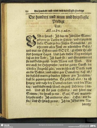 Die hundert und neun und dreyssigste Predigt