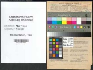 Entnazifizierung Paul Halstenbach , geb. 11.08.1891 (Schlosser)