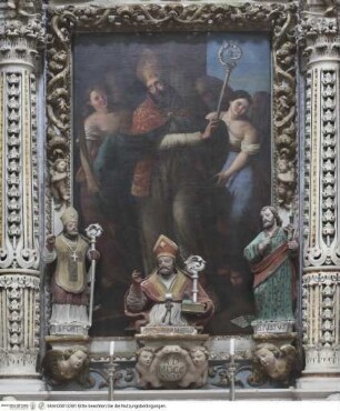 Altar des heiligen Oronzo, Der heilige Oronzo, flankiert von zwei Engeln
