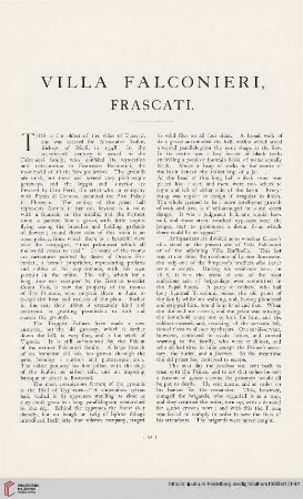Villa Falconieri, Frascati [Text und Tafeln]