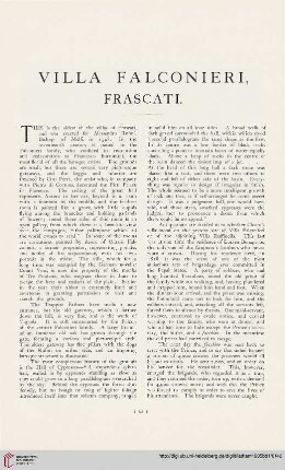 Villa Falconieri, Frascati [Text und Tafeln]