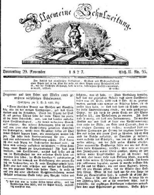 Fragmente aus dem Leben und Wirken eines gewesenen vieljährigen Schulmannes : (Fortsetzung zur A. S. Z. 1827. 30.)
