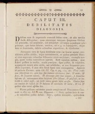 Caput III. Debilitatis Diagnosis.