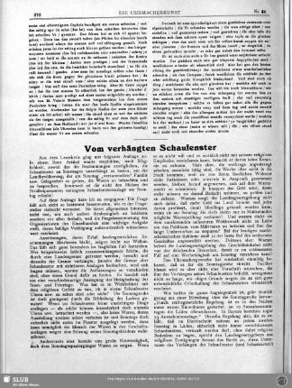 Vom verhängten Schaufenster