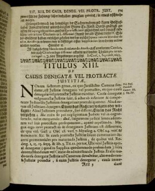 Titulus XIII. De Causis Denegatæ Vel Protractæ Justitiæ.