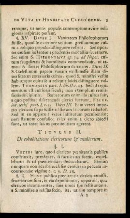 Titulus II. De cohabitatione clericorum & mulierum.