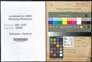 Entnazifizierung Heinrich Schramm , geb. 03.02.1902 (Technischer Angestellter)