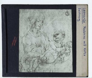 da Vinci, Madonna mit Kind mit einer Katze (Florenz Uffizien 421E r)