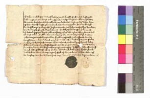 Raban von Helmstatt gegen Graf Albrecht von Hohenlohe für einen Hengst; Siegel: Raban von Helmstatt.