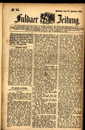 Ausgabe vom Freitag, den 28. Januar 1881.