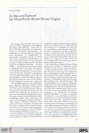 Zu Bau und Entwurf der Hauptkirche Beatae Mariae Virginis