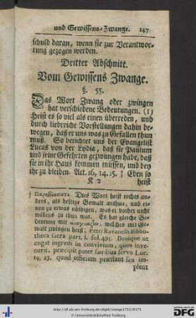 Dritter Abschnitt. Vom Gewissens Zwange.