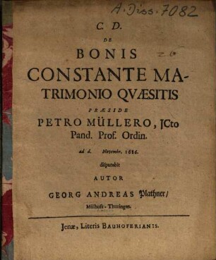 De bonis constante matrimonio quaesitis