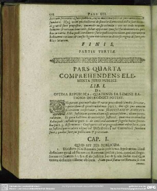 Pars Quarta, Comprehendens Elementa Iuris Publici