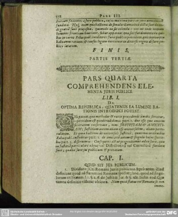 Pars Quarta, Comprehendens Elementa Iuris Publici
