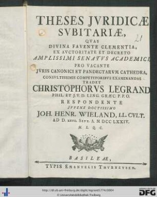 Theses Jvridicae Svbitariae