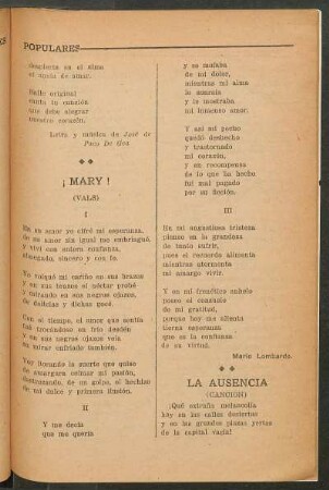 ¡Mary! : (Vals)