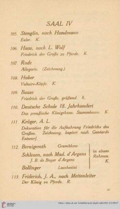 Saal IV (Nr. 105 - 143)