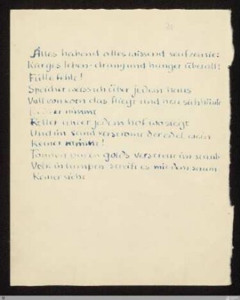 Alles habend alles wissend seufzen sie: : [SW VIII: H3]; [SW VIII, S. 29/133]