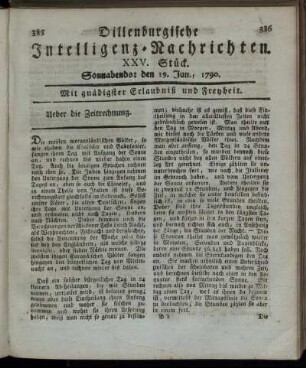 XXV. Stück. Sonnabends: den 19. Jun., 1790.