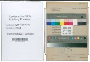 Entnazifizierung Wilhelm Siemonsmeyer , geb. 07.04.1900 (Versich.Vertreter)