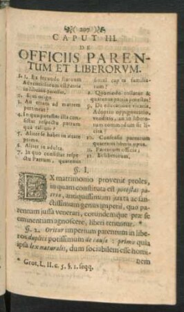 Caput III. De Officiis Parentum Et Liberorum