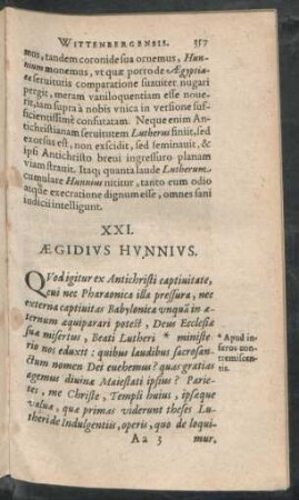 XXI. Aegidius Hunnius