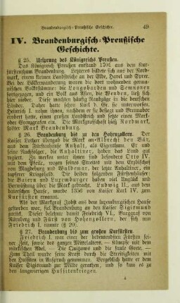 IV. Brandenburgisch-Preußische Geschichte