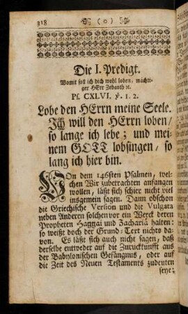 318-339, I. Ein erbauliches Selbst-Gespräch vom Lobe Gottes [...]