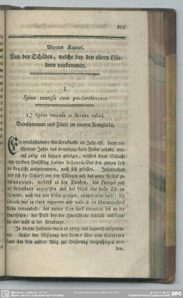 Viertes Kapitel. Von den Schäden, welche bey den obern Gliedern vorkommen