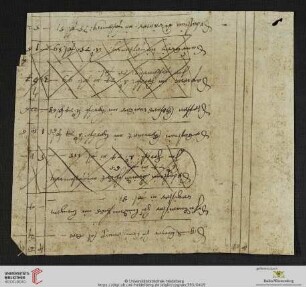 Fragment VIII) Handschriftenmakulatur: Rechnungsbuch, dt.