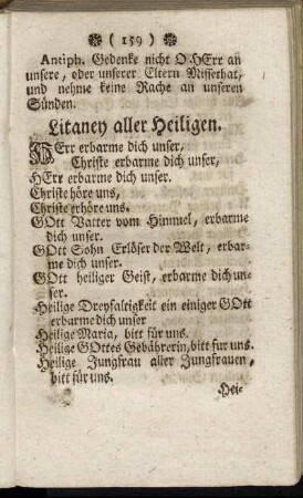 Litaney aller Heiligen.