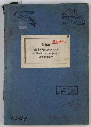 Erprobung des Artillerie-Schulschiffes "Brummer"