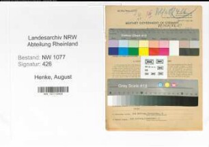 Entnazifizierung August Henke , geb. 02.09.1893 (Feuerwehrmann)