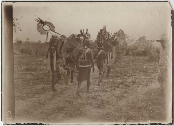 Kayapó dancers in splendid dance jewellery